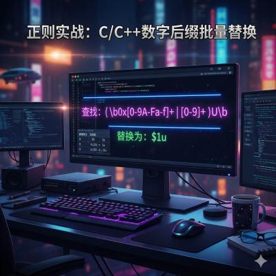 使用正则表达式批量替换数字后的 U 后缀